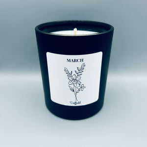Birth Flower Candle • B&W