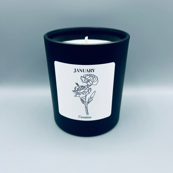 Birth Flower Candle • B&W