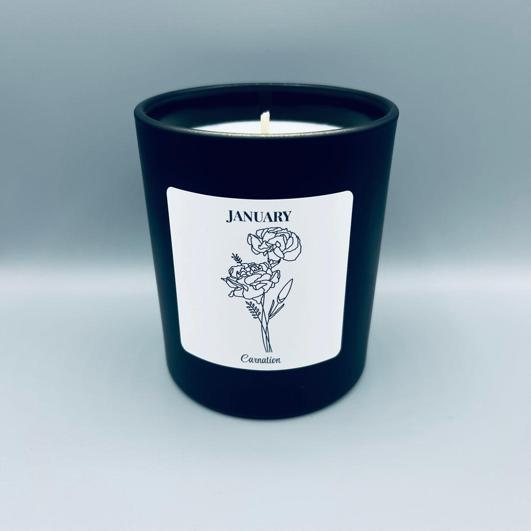 Birth Flower Candle • B&W