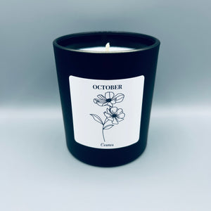 Birth Flower Candle • B&W