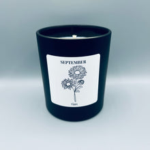 Load image into Gallery viewer, Birth Flower Candle • B&amp;W