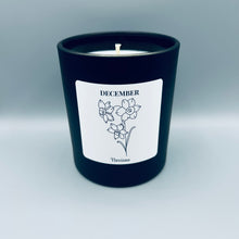 Load image into Gallery viewer, Birth Flower Candle • B&amp;W