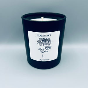 Birth Flower Candle • B&W
