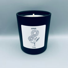 Load image into Gallery viewer, Birth Flower Candle • B&amp;W