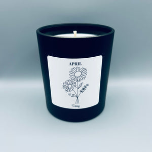Birth Flower Candle • B&W