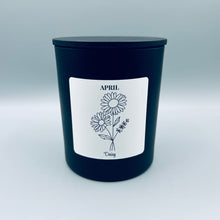 Load image into Gallery viewer, Birth Flower Candle • B&amp;W